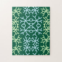 Blauwe gr sneeuwvlokken Kerstpatroon sneeuwpatroon Legpuzzel
