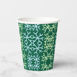 Blauwe gr sneeuwvlokken Kerstpatroon sneeuwpatroon Papieren Bekers