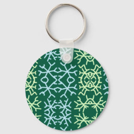 Blauwe gr sneeuwvlokken Kerstpatroon sneeuwpatroon Sleutelhanger