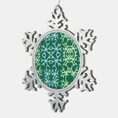 Blauwe gr sneeuwvlokken Kerstpatroon sneeuwpatroon Tin Sneeuwvlok Ornament (Rechts)