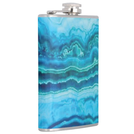 Blauwe graaappelsteen heupfles (Rechts)