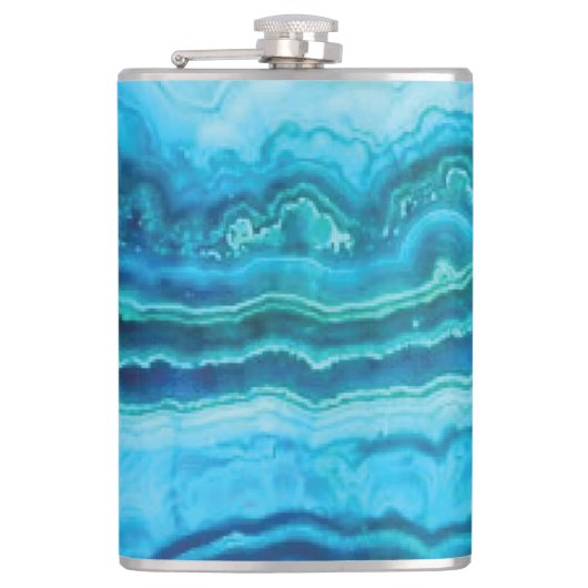 Blauwe graaappelsteen heupfles (Voorkant)