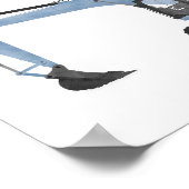 Blauwe graafmachine bouw kinderkamer decor poster (Hoek)