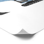 Blauwe graafmachine bouw kinderkamer decor poster (Hoek)