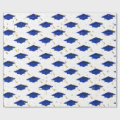 Blauwe gradatie Caps en goudConfetti Cadeaupapier (Vlak)