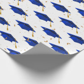 Blauwe gradatie Caps en goudConfetti Cadeaupapier (Hoek)
