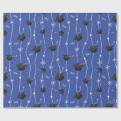 Blauwe gradatie Caps en lint Cadeaupapier (Vlak)