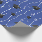 Blauwe gradatie Caps en lint Cadeaupapier (Hoek)