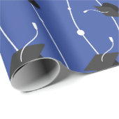 Blauwe gradatie Caps en lint Cadeaupapier (Rol Hoek)