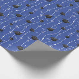 Blauwe gradatie Caps en lint Cadeaupapier