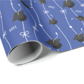 Blauwe gradatie Caps en lint Cadeaupapier (Rol Hoek)