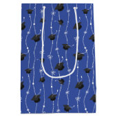 Blauwe gradatie Caps en lint Medium Cadeauzakje (Achterkant)