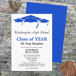 Blauwe gradatie Caps Klasse Reunion Sjabloon Kaart