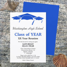 Blauwe gradatie Caps Klasse Reunion Sjabloon