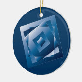 blauwe gradiënt 1 keramisch ornament (Links)