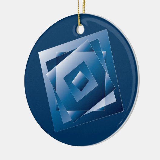 blauwe gradiënt 1 keramisch ornament (Links)