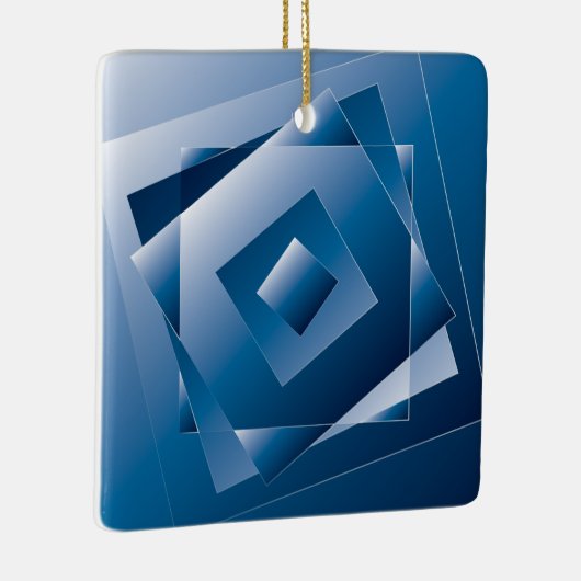 blauwe gradiënt 1 keramisch ornament (Rechts)