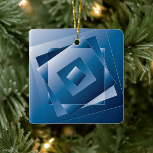 blauwe gradiënt 1 keramisch ornament