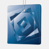 blauwe gradiënt 1 keramisch ornament (Links)