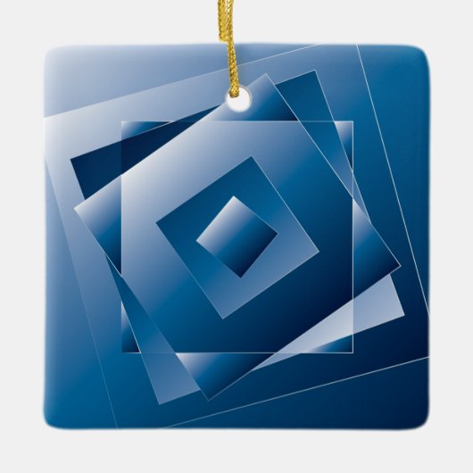 blauwe gradiënt 1 keramisch ornament (Voorkant)