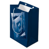 blauwe gradiënt 1 medium cadeauzakje (Voorkant Gekanteld)