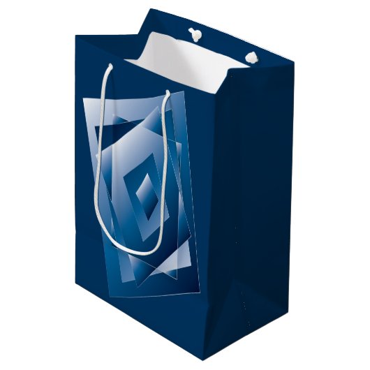 blauwe gradiënt 1 medium cadeauzakje (Voorkant Gekanteld)