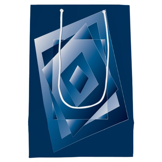 blauwe gradiënt 1 medium cadeauzakje (Achterkant)