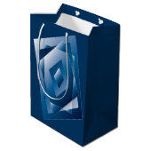 blauwe gradiënt 1 medium cadeauzakje (Achterkant Gekanteld)