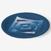 blauwe gradiënt 1 papieren bordje (Gekanteld)