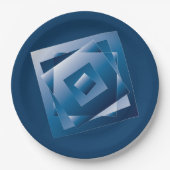 blauwe gradiënt 1 papieren bordje (Voorkant)