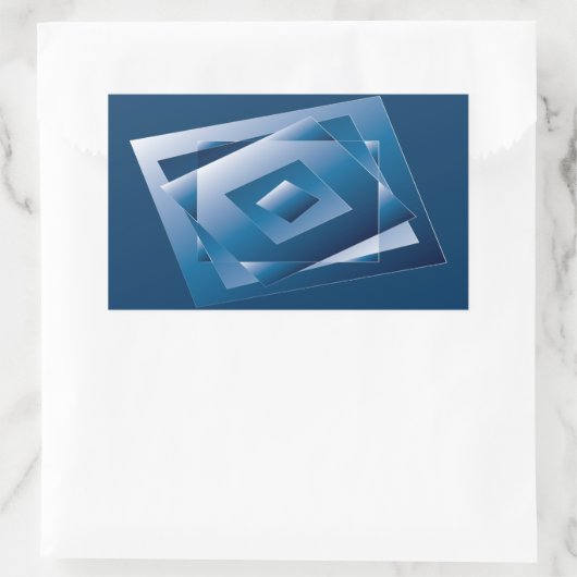 blauwe gradiënt 1 rechthoekige sticker (Tas)