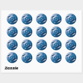 blauwe gradiënt 1 ronde sticker (Vel)