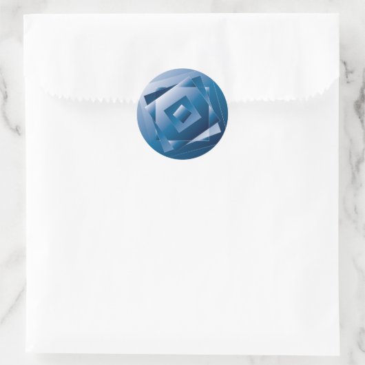 blauwe gradiënt 1 ronde sticker (Tas)