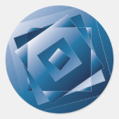 blauwe gradiënt 1 ronde sticker (Voorkant)