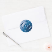 blauwe gradiënt 1 ronde sticker (Envelop)
