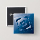 blauwe gradiënt 1 vierkante button 5,1 cm (Voorkant /achterkant)