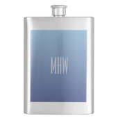 Blauwe gradiënt aangepaste monogram flacon (Voorkant)