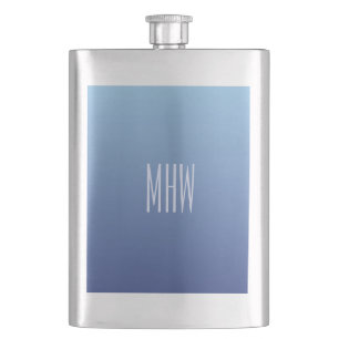 Blauwe gradiënt aangepaste monogram flacon
