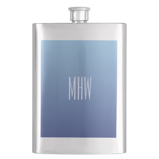 Blauwe gradiënt aangepaste monogram flacon (Voorkant)