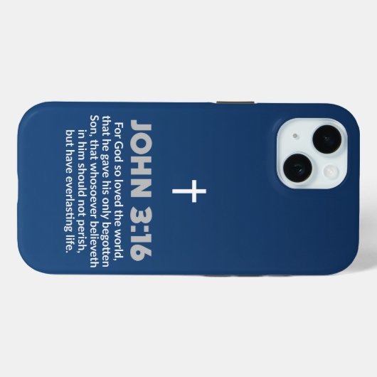 Blauwe Gradiënt Bijbelvers Citaat Johannes 3:16 Kr Case-Mate iPhone Case (Achterkant (horizontaal))
