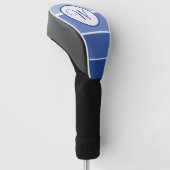 Blauwe Gradiënt Blok Moderne Monogram Golfheadcover (Schuin)