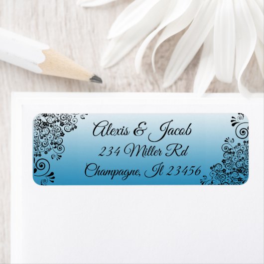 Blauwe gradiënt Elegant de Etiketten van de Terugk (Insitu)