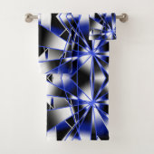 Blauwe gradiënt gevulde mechanische tekenmozaïek bad handdoek (Insitu)