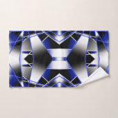 Blauwe gradiënt gevulde mechanische tekenmozaïek bad handdoek (Handdoek)