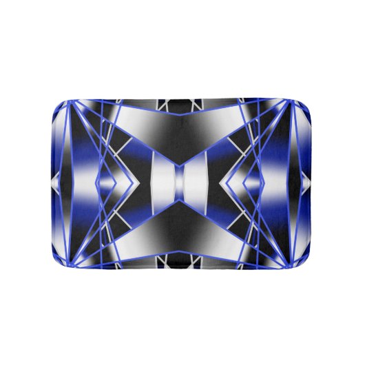 Blauwe gradiënt gevulde mechanische tekenmozaïek badmat (Voorkant)