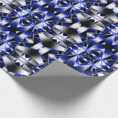 Blauwe gradiënt gevulde mechanische tekenmozaïek cadeaupapier (Hoek)