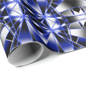 Blauwe gradiënt gevulde mechanische tekenmozaïek cadeaupapier (Rol Hoek)