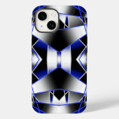 Blauwe gradiënt gevulde mechanische tekenmozaïek Case-Mate iPhone case (Achterkant)