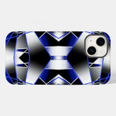 Blauwe gradiënt gevulde mechanische tekenmozaïek Case-Mate iPhone case (Achterkant (horizontaal))