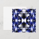 Blauwe gradiënt gevulde mechanische tekenmozaïek feestdagenkaart (Voorkant / Achterkant)